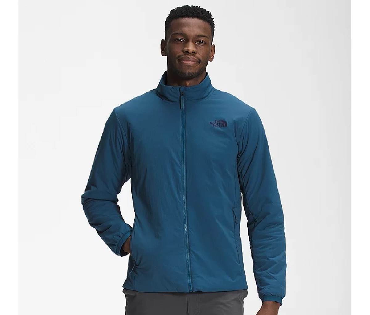 Man wearing blue The North Face Ventrix Jacket