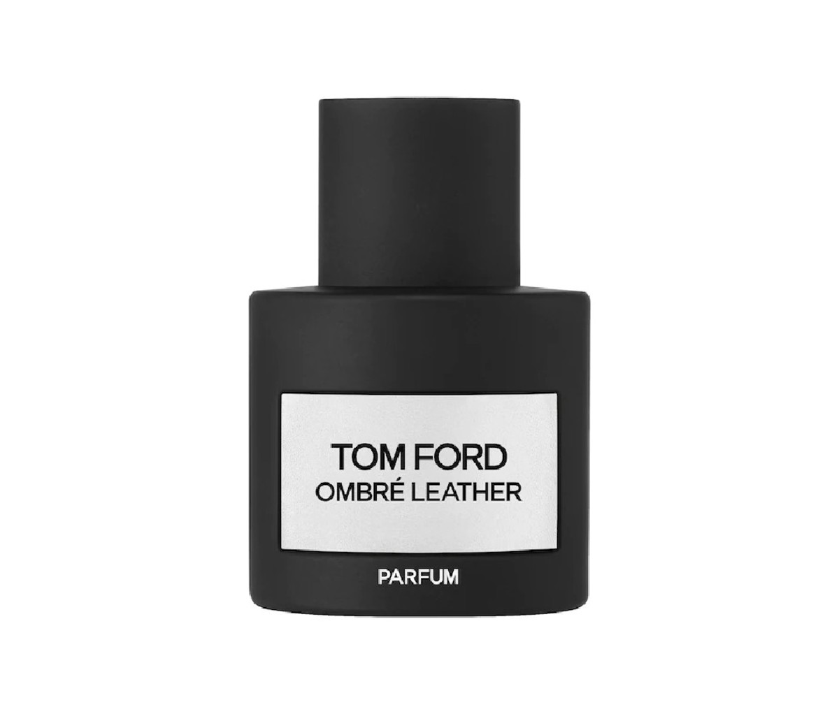 A bottle of Tom Ford Ombré Leather Parfum.