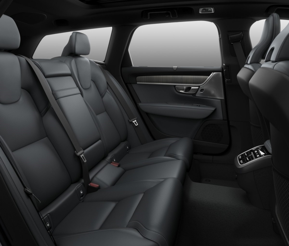 2021 Volvo V90 Cross Country back seat in black leather
