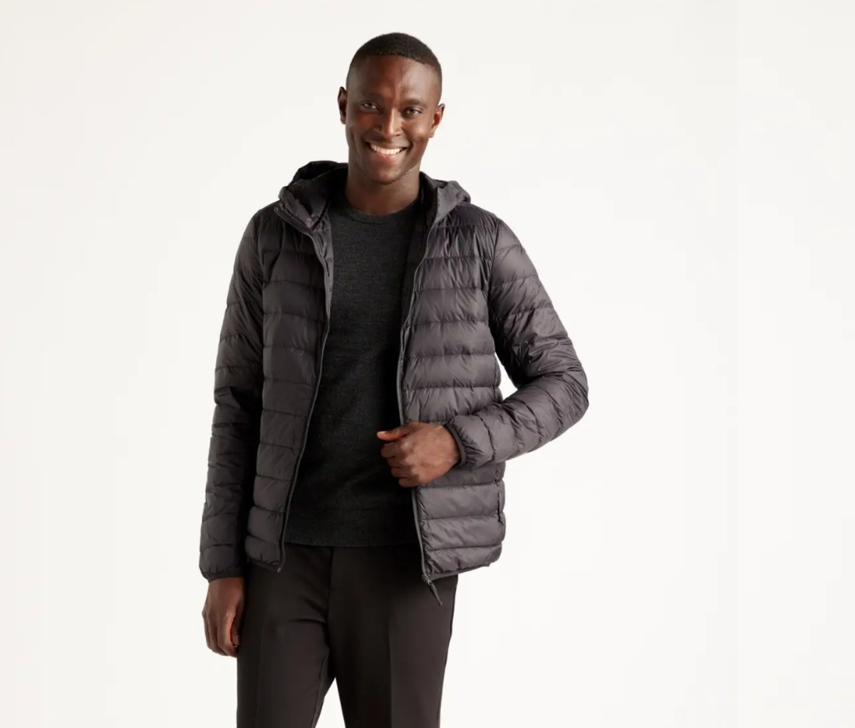 Quince Lightweight Down Hooded Puffer Jacket