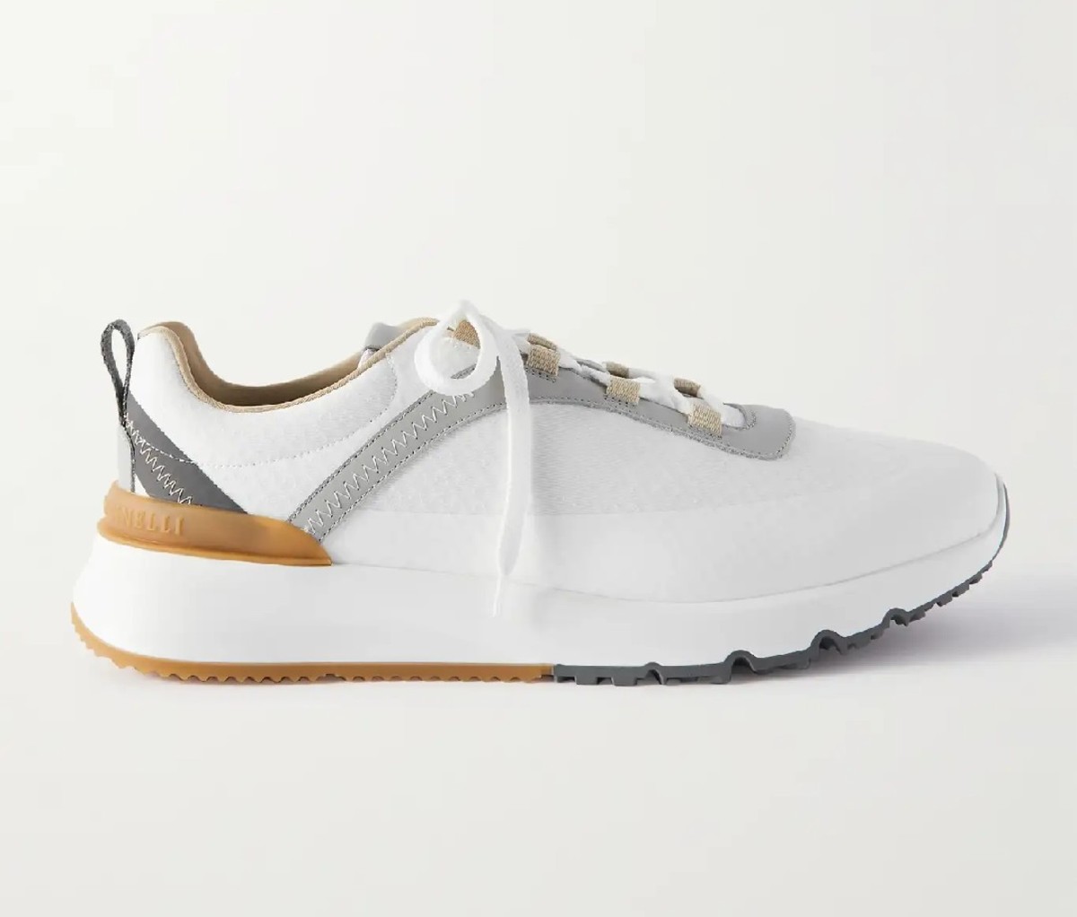 Brunello Cucinelli Leather-Trimmed Mesh Sneakers