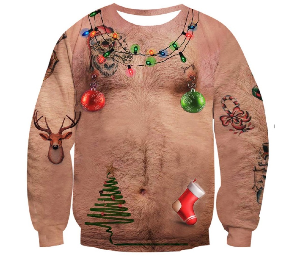 Crazy Santa-themed Idgreatim Unisex Ugly Christmas Crewneck Sweatshirt
