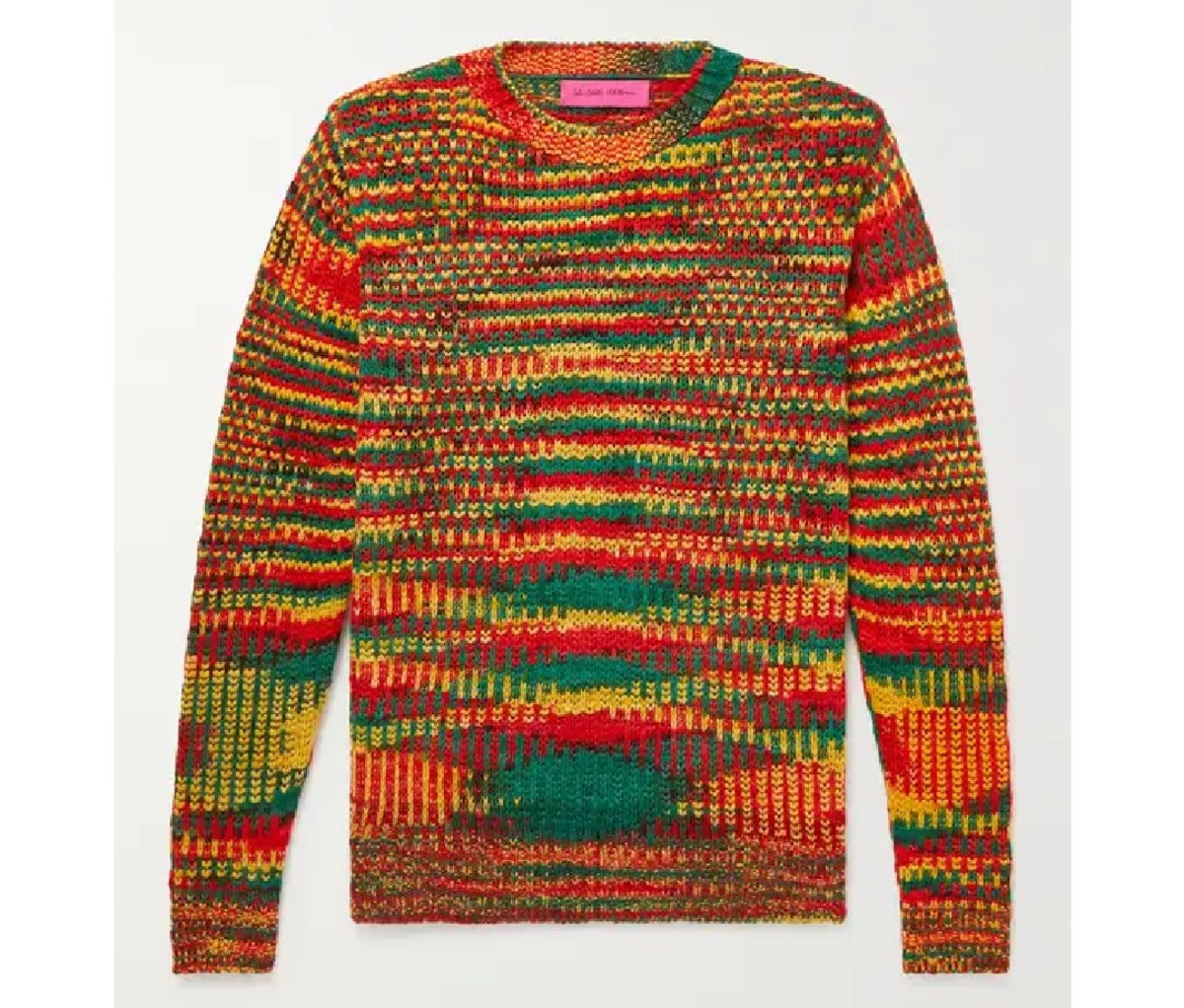 Neon colored The Elder Statesman Paradise Ribbed Cashmere Sweater
