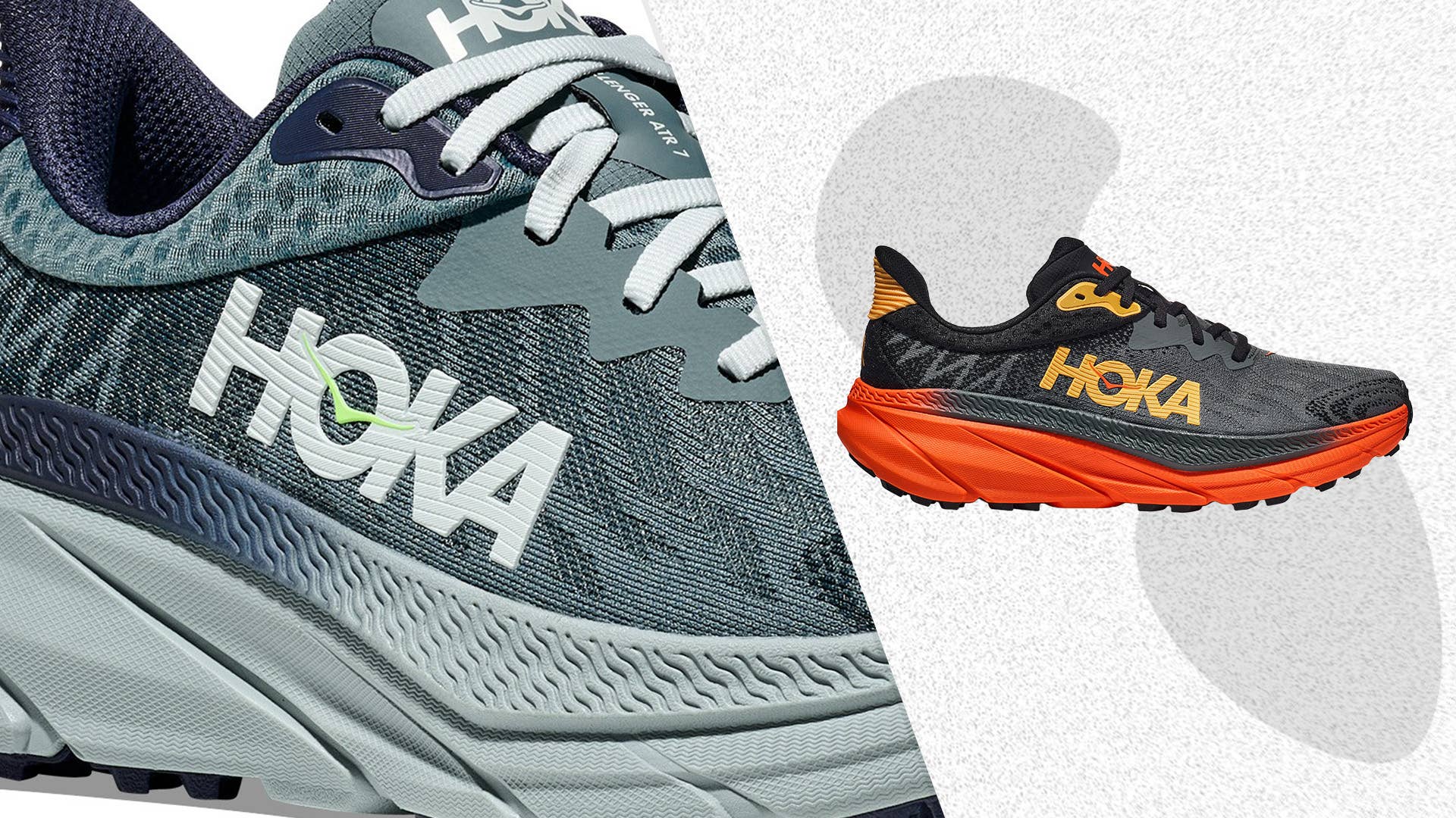 Hoka Men\'s challenger  art 7 Athletic Shoes in Gray, Yellow & Burgundy Hoka Men main image 2