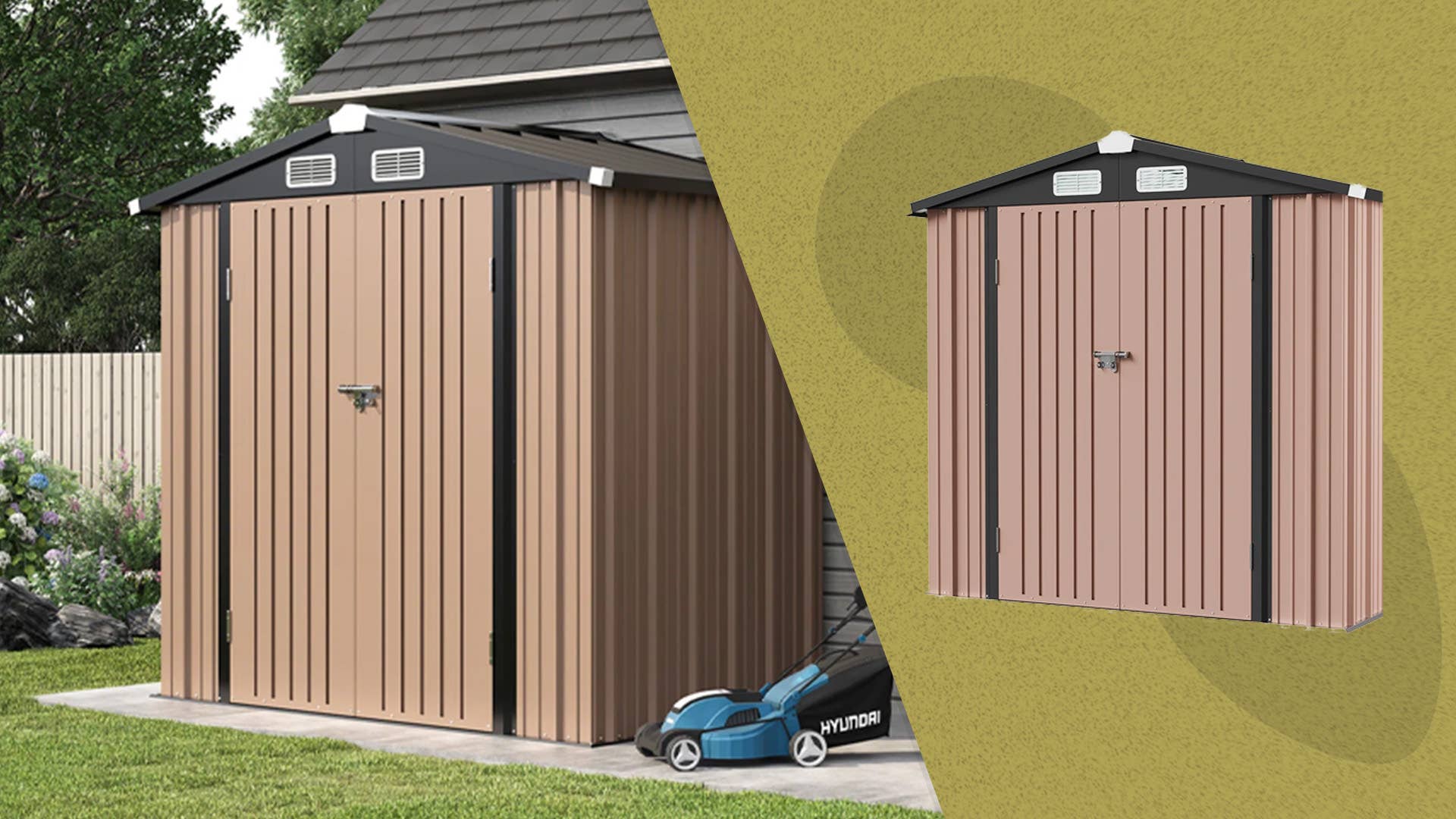 JolyDale 6.5 ft. W x 4 ft. D Metal Storage Shed with Base - Thumbnail 3