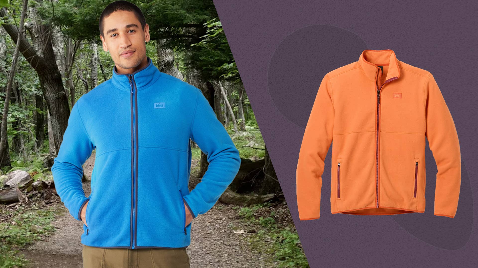 Veste REI Co-Op Trailsmith homme XL orange Polartec fermeture éclair