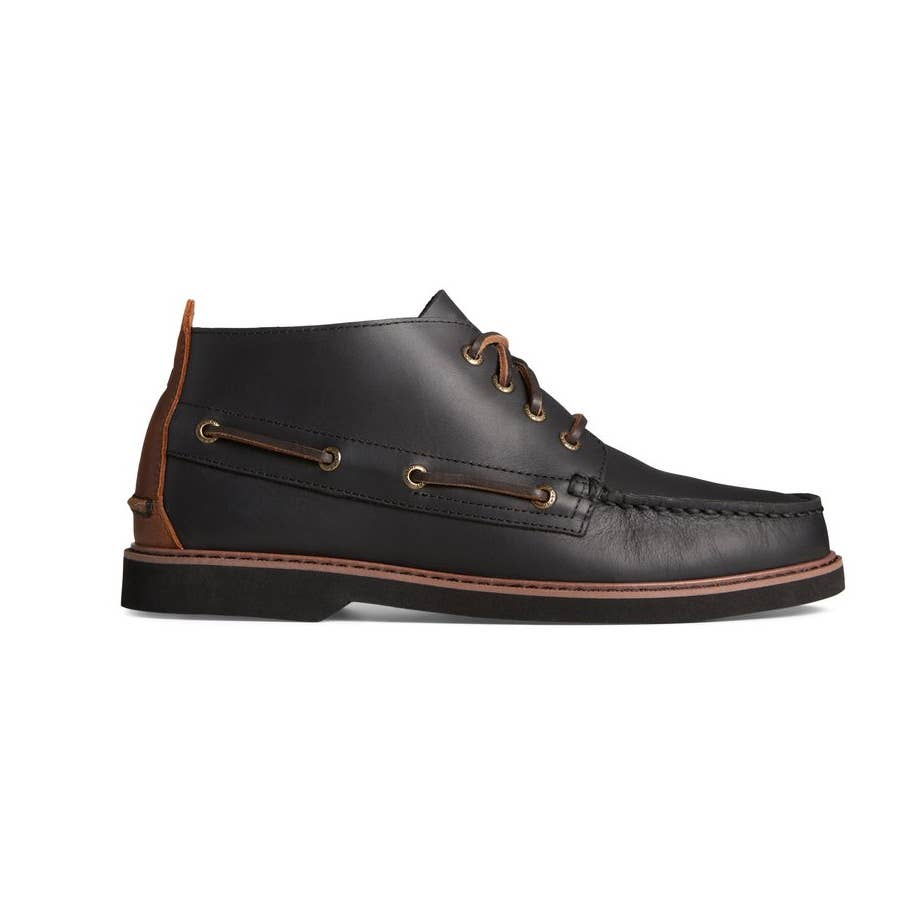 Sperry Men’s Black Leather and Suede Chukka Boat Shoes Sperry Men main image 4
