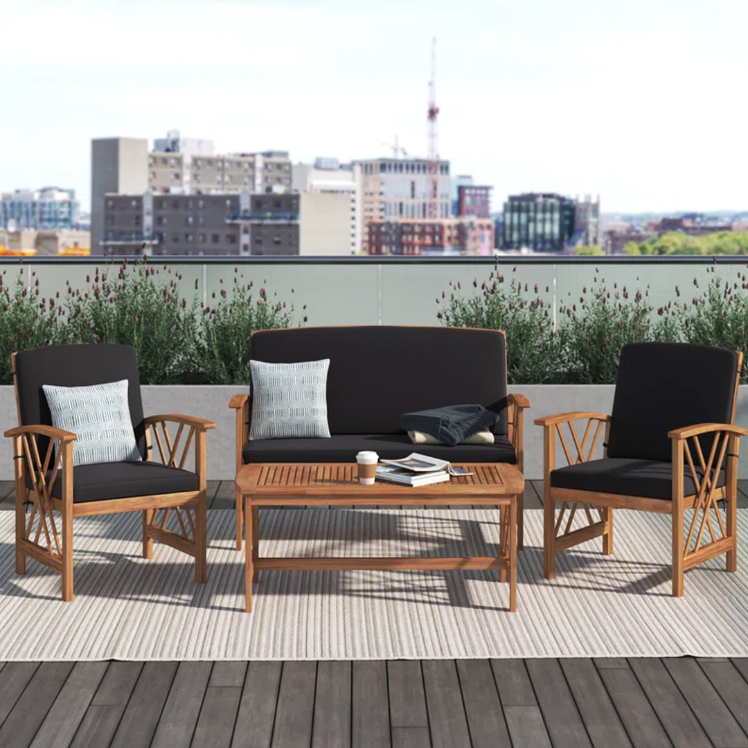 Calhoun 4-Piece Patio Furniture Set - Thumbnail 4