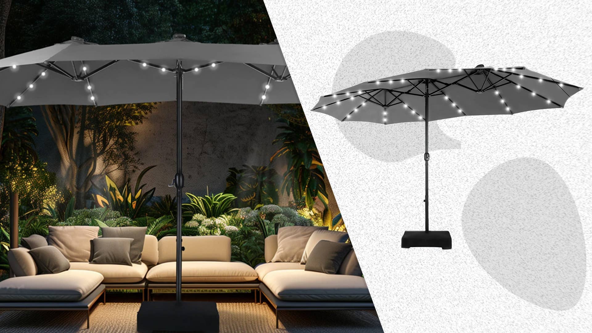 led patio umbrella switch Powfloven Lights with Remote, Black Portable Rechargeable Battery Cantilever Umbrella Light with 3 Brightness, 12 Color Mode Dimmable for Patio Umbrellas, Camping Tents, Outdoor Use Osprey Tempest vs Gregory wader lanyard Color:Construction Close umbrella in severe