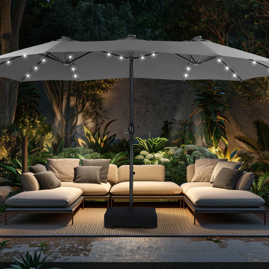 15ft Extra Large Outdoor Patio Double-Sided Umbrella