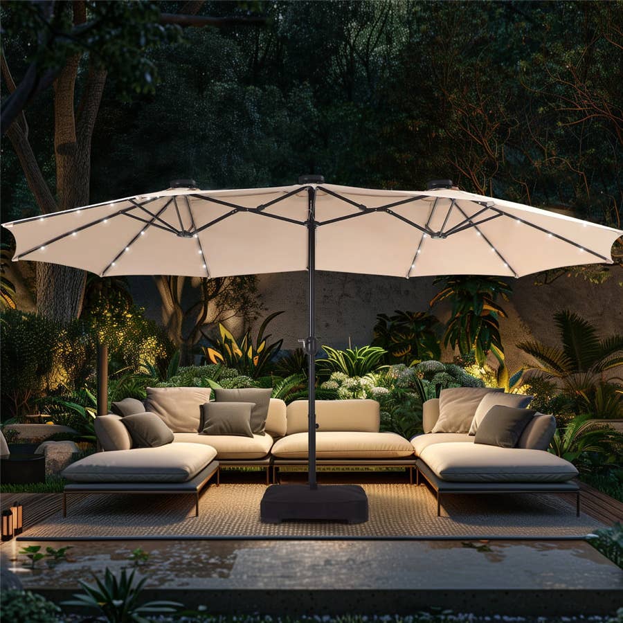 11 ft sunbrella patio umbrella Sun Master 11' Round Fiberglass Collar Tilt Umbrella – The Patio Galaxy main image 0