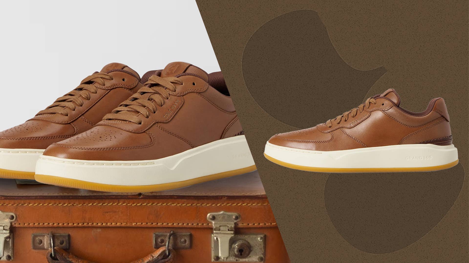 cole haan dress sneakers Men's Grand Atlantic Sneakers, Ancient Scroll/Birchbeige Suede/Ivory, 7-M US up sneaker in size 8 D Cole Haan Zerogrand Wingtip Oxford