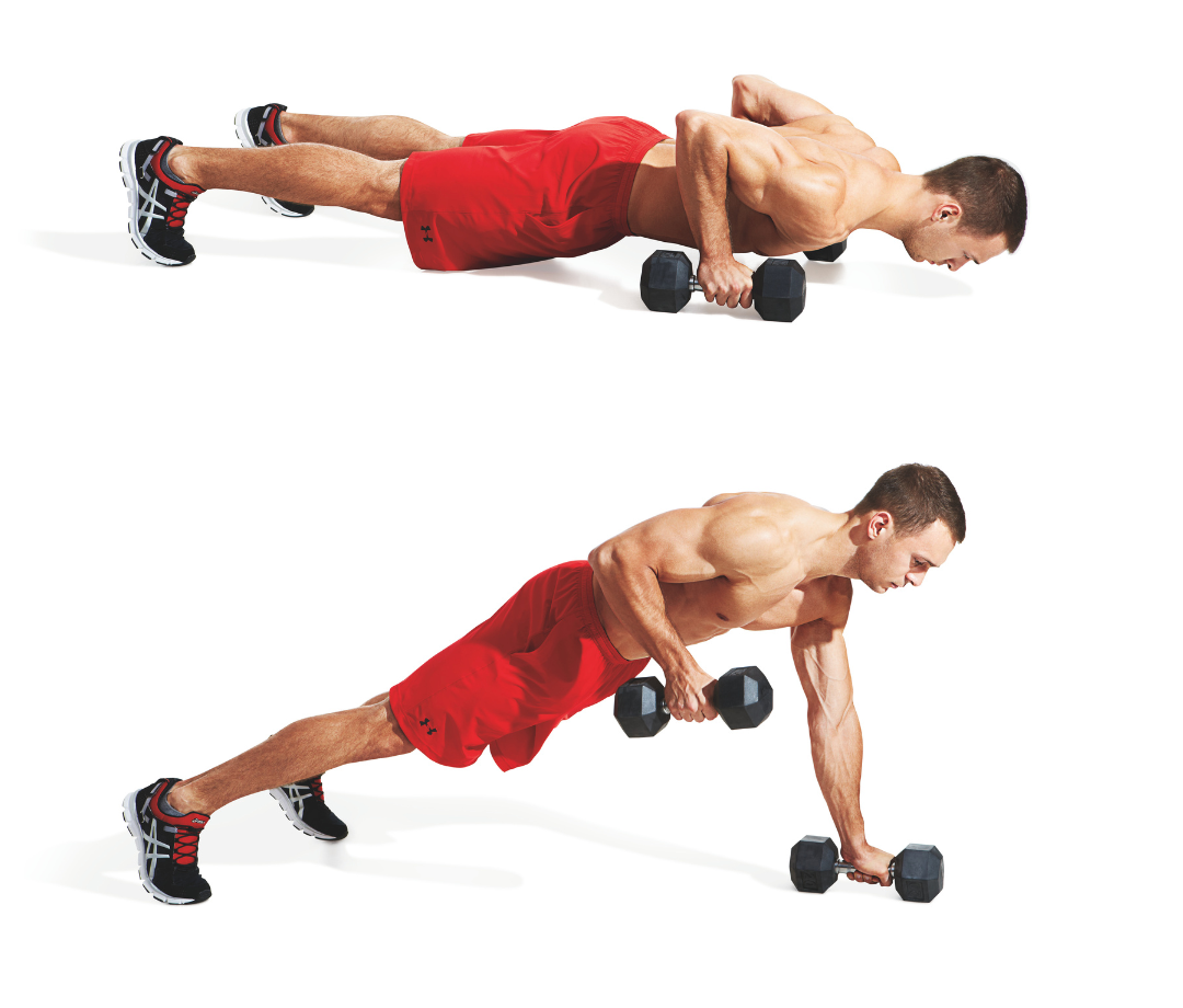 Push Up Rows The Best 30-Minute Dumbbell Only Full-Body Workout - Men's Journal