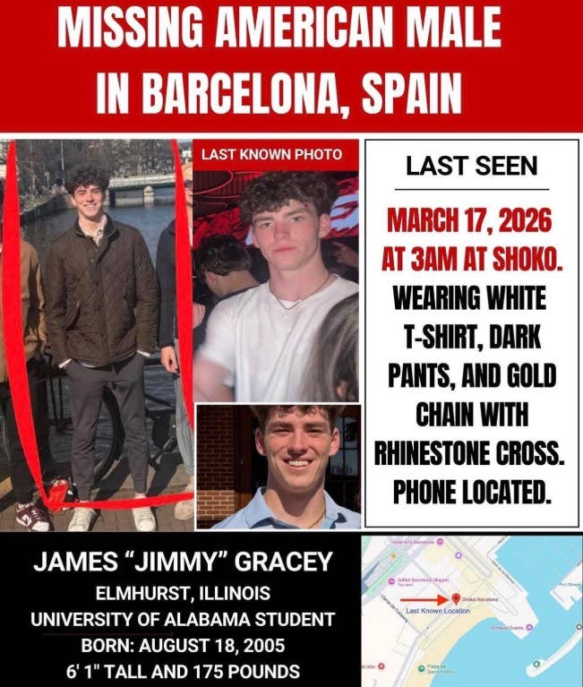 Missing University of Alabama Student James Gracey Found Dead in ...