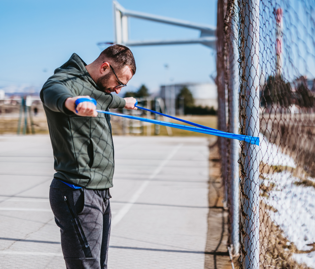 Banded External Rtoation Shoulder Warmup Stretches and Exercises to Fix Shoulder Pain - Men's ...
