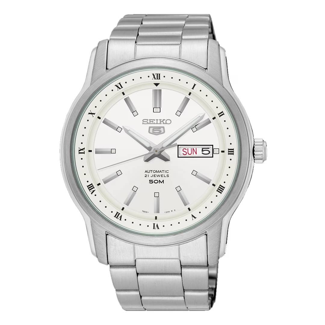 Seiko's White Dial Automatic 5 Sports Watch Is Over 40% Off - Men's Journal