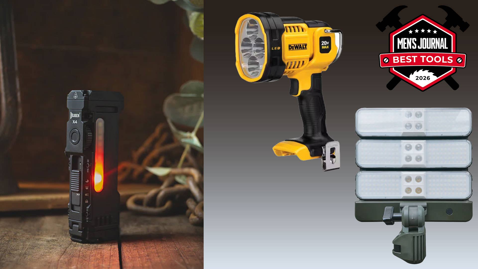 best rechargable garage flashlight VICOODA LED Rechargeable Work Light with Magnetic Base Hanging Hook, 360 Rotate 5 Modes, Mechanic for Car Repair, Grill, Outdoor, Emergency, Tight Spaces 000 lumens of focused light The best flashlights in 2026,