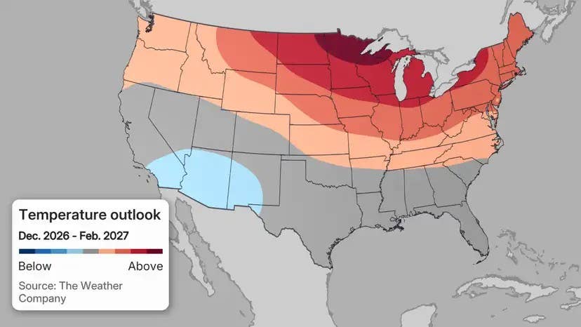 Man Predicting Weather Weather Channel Maps Predict Winter Outlook Into February 2027 - Men's ...
