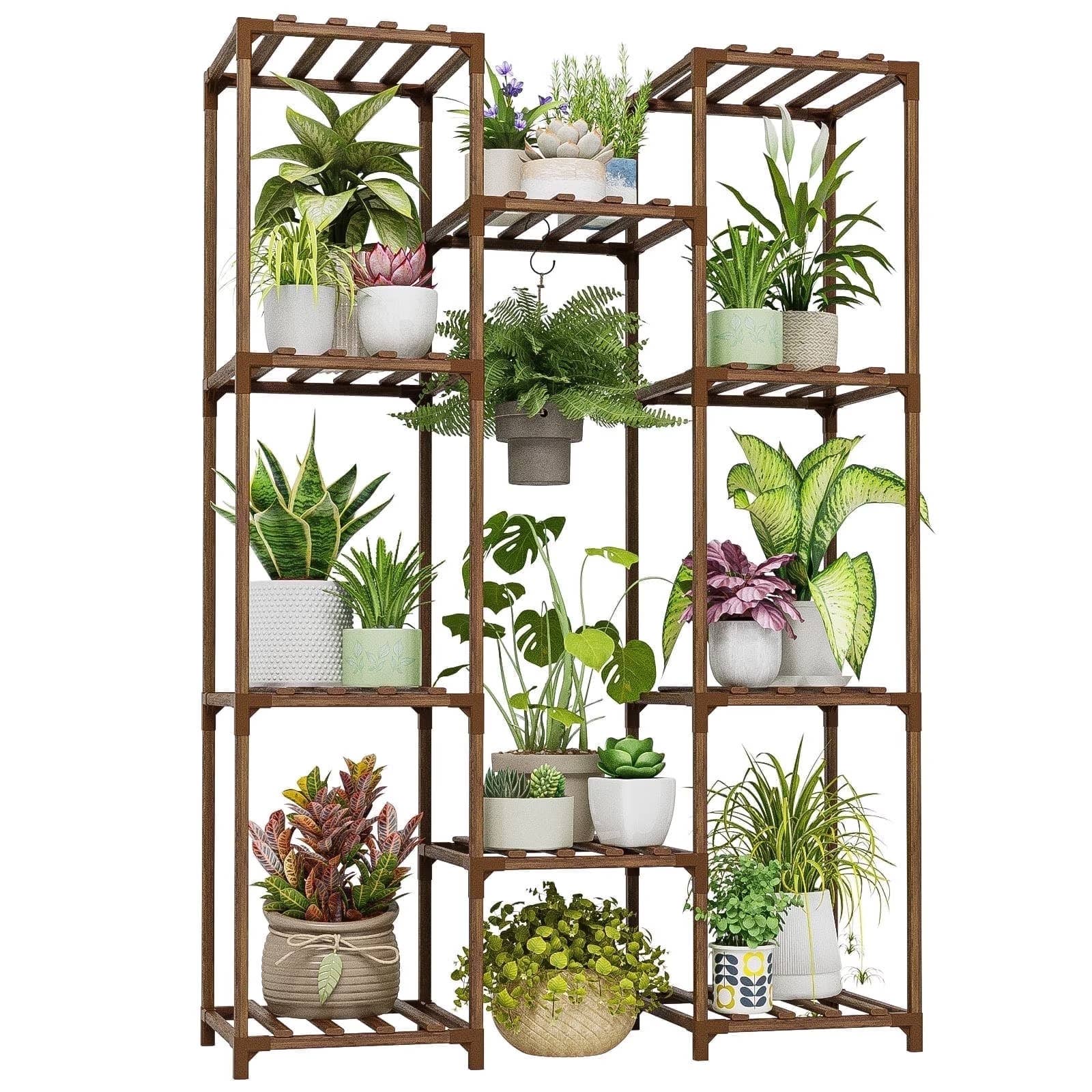 Walmart Sells a $29 Tiered Plant Stand With 10 Shelves That Can Hold Up to 25 Pots
