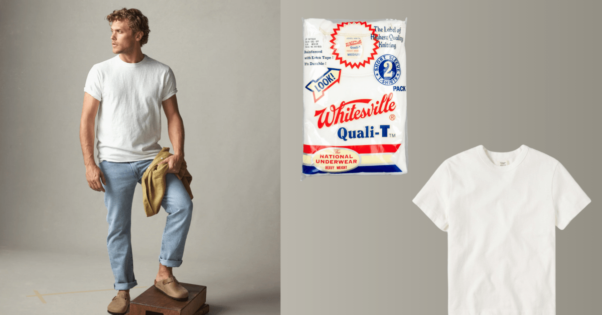 Best white t shirt mens brand discount