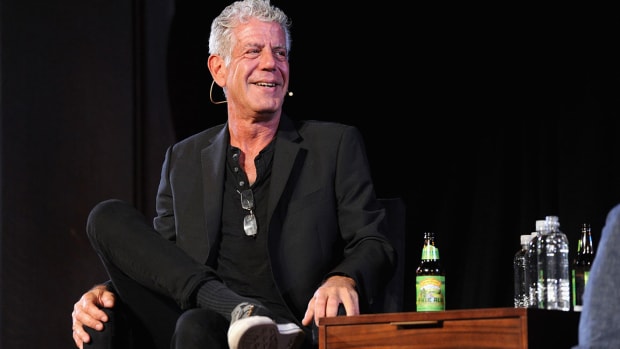 NEW YORK, NY - OCTOBER 07: Chef Anthony Bourdain speaks onstage during the panel Anthony Bourdain talks with Patrick Radden Keefe at New York Society for Ethical Culture on October 7, 2017 in New York City. (Photo by Craig Barritt/Getty Images for The New Yorker)