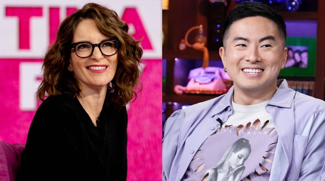 Tina Fey on "Today" on Wednesday, January 10, 2024 (L); Bowen Yang on "Watch What Happens Live With Andy Cohen" on June 15, 2023 (R).