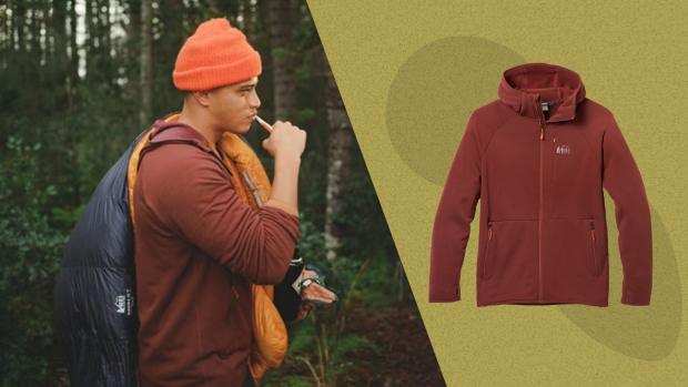 The REI Co-op Hyperaxis Fleece Jacket 2.0 in Red Tannin is on sale right now at REI
