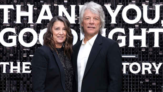 Dorothea Hurley and Jon Bon Jovi attend the UK Premiere of "Thank You and Goodnight: The Bon Jovi Story" on April 17, 2024 in London, England.