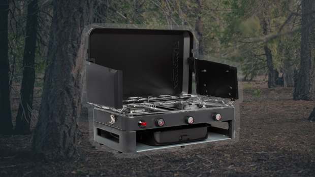The Zempire 2-Burner Deluxe & Grill High-Pressure Camping Stove is on sale right now at REI
