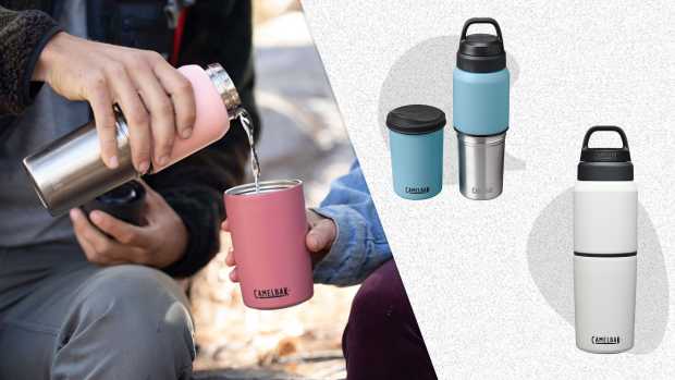 The CamelBak MultiBev Water Bottle & Travel Cup is on sale right now at Amazon