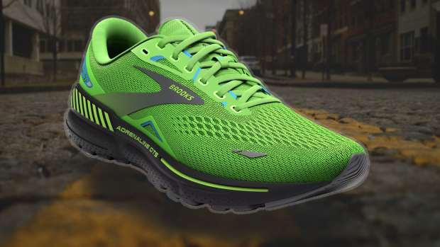 The Brooks Adrenaline GTS 23 Running Shoes in Green/Gray are on sale right now at Dick's Sporting Goods