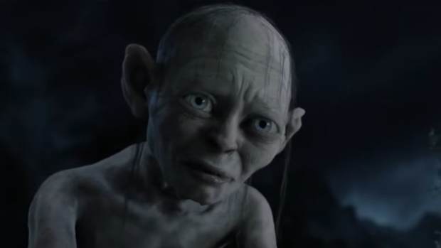 Gollum looking sad in The Lord of the Rings.