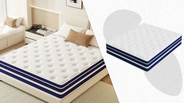 The Guukin 12-Inch Memory Foam and Spring Hybrid Mattress, pictured here, is on sale now at Walmart.
