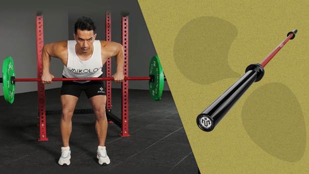 The Mikolo 7-Foot Olympic Barbell, pictured here, is on sale now at Walmart.