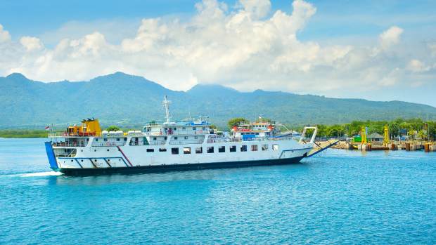 Ferry boat from Bali isalnd to Java island. Indonesia