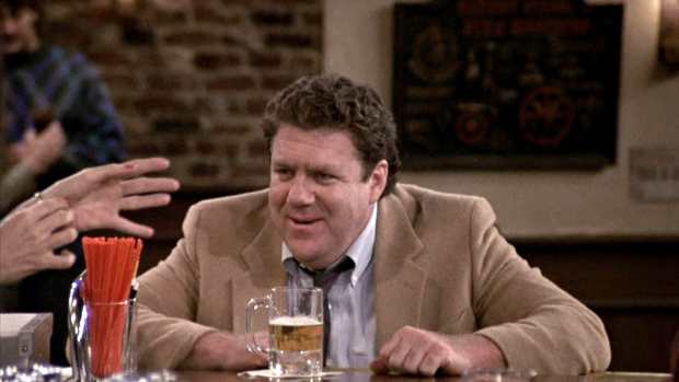 LOS ANGELES - SEPTEMBER 28: George Wendt as Norm Peterson in the "Cheers" episode 'The Improbable Dream: Part 2,' which originally aired on September 28, 1989. Image is a screen grab. (Photo by CBS via Getty Images)