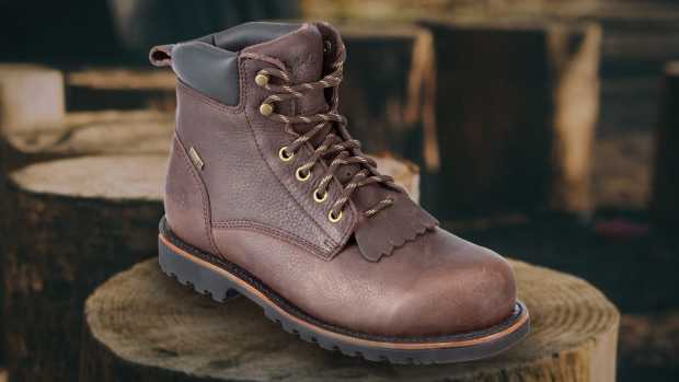 The Cabela’s Kiltie 2.0 Waterproof Work Boots, pictured here, is on sale now at Bass Pro Shops.