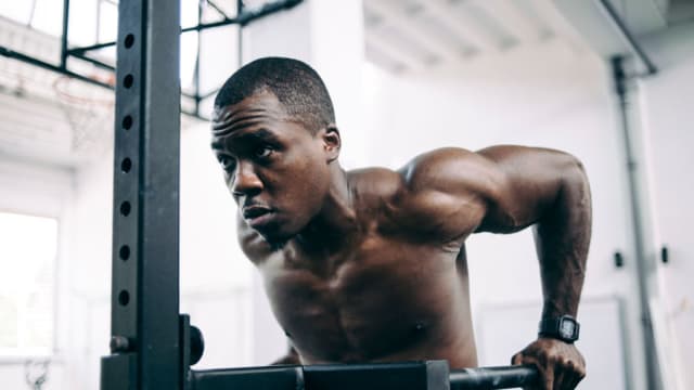 Dip bar shop bicep curl