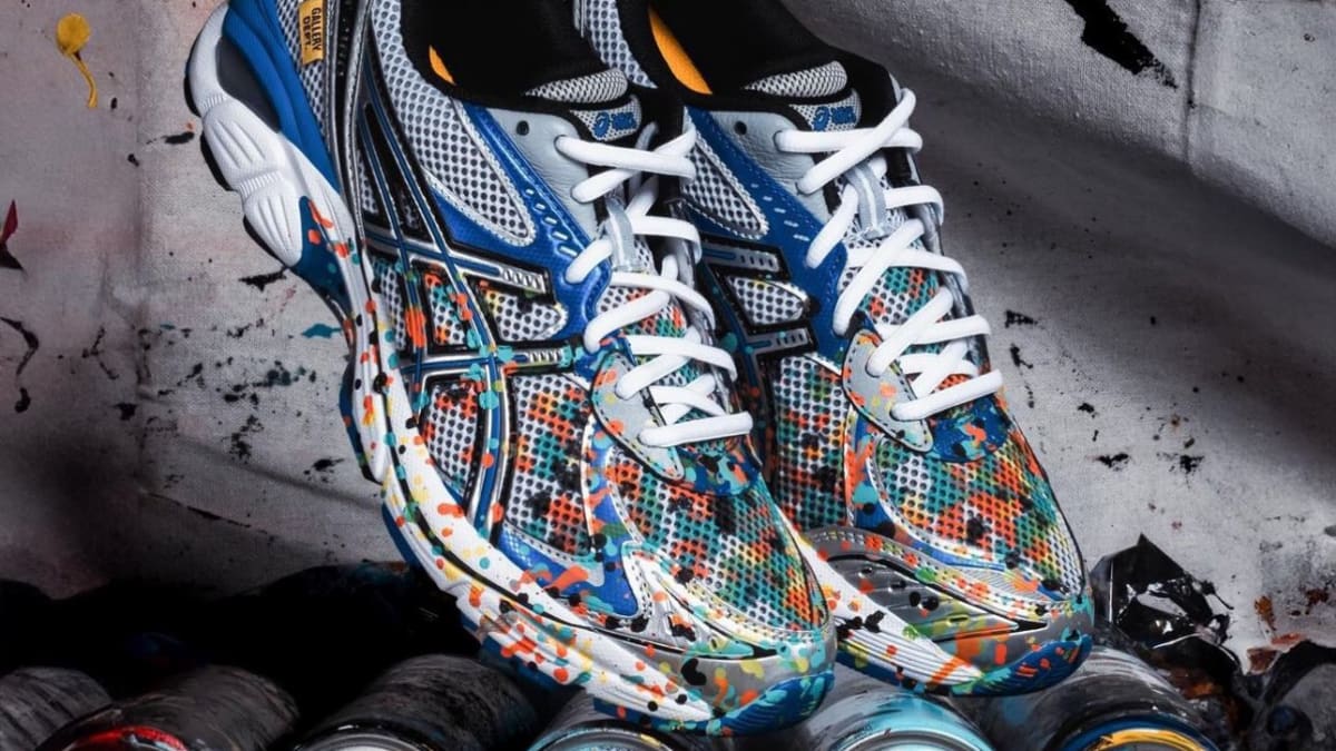 Asics splatter paint shoes new arrivals