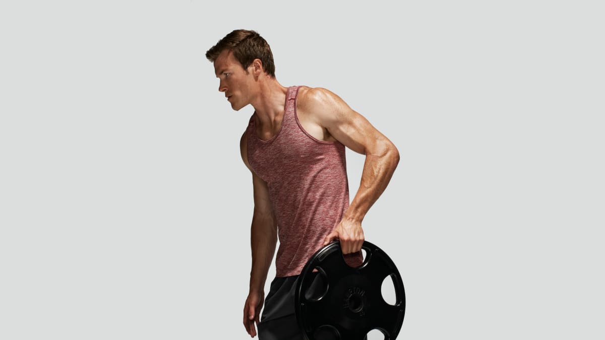 Workouts with barbell and plates store