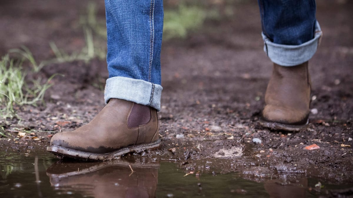 Leather waterproof boots mens shop