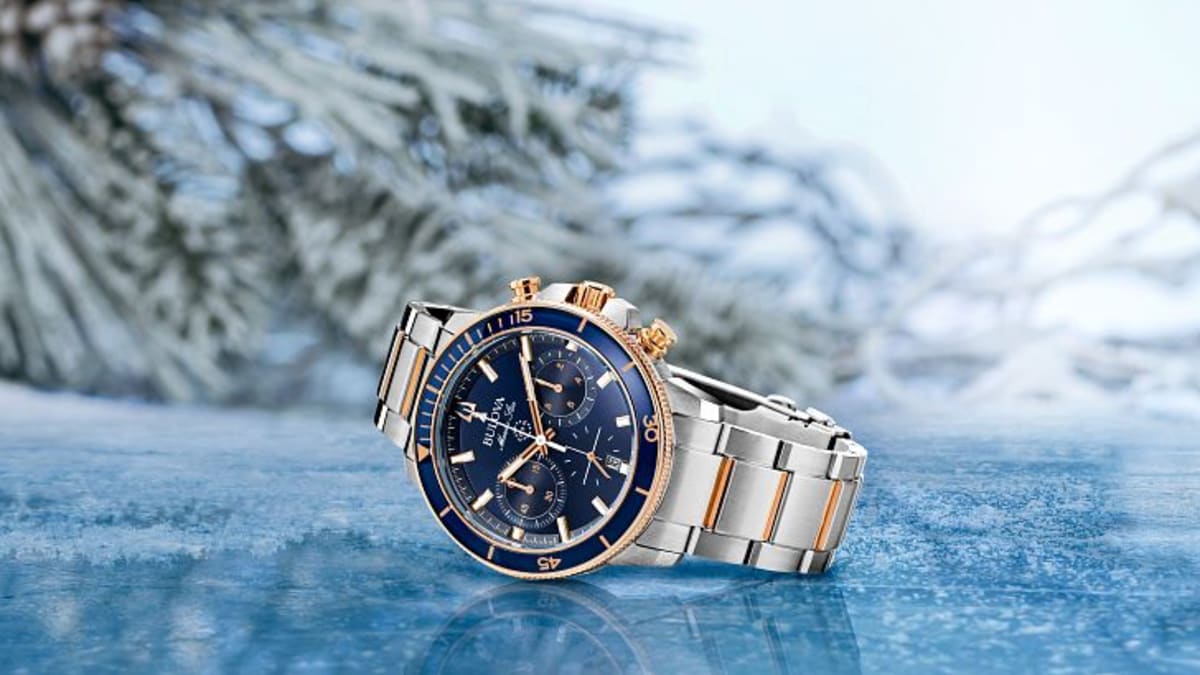 Bulova marine star leather band outlet