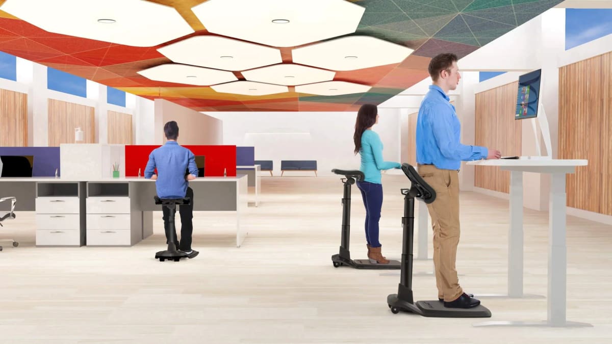 Best standing desk chair for leaning and posture leanrite sales elite ergonomic back pain relief includes anti fatigue mat