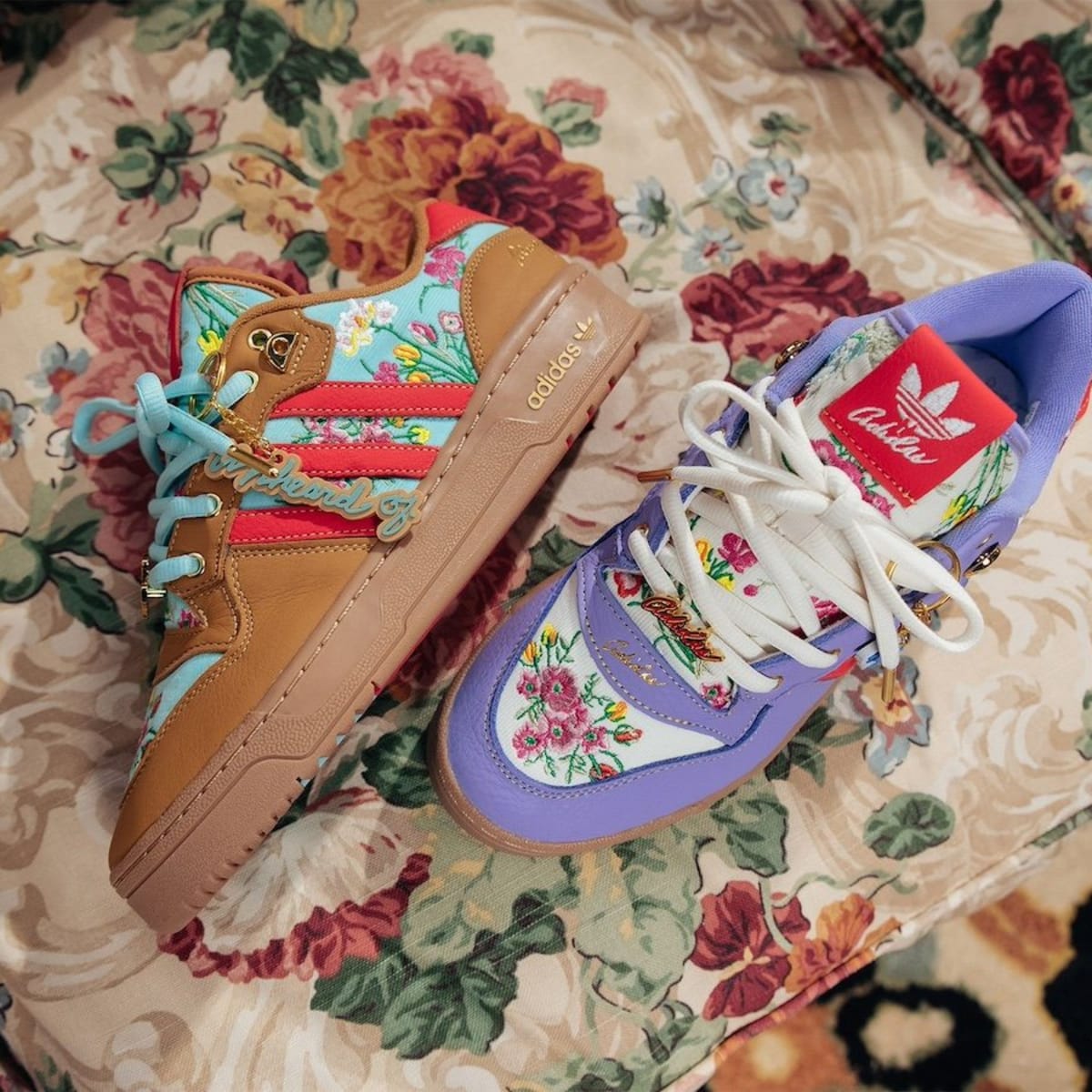 The Adidas x Unheardof Rivalry Low Drops in Floral Colorways