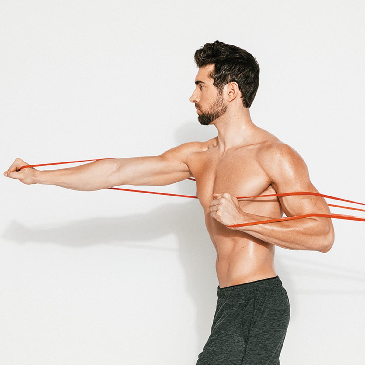 Resistance band best sale chest workout men