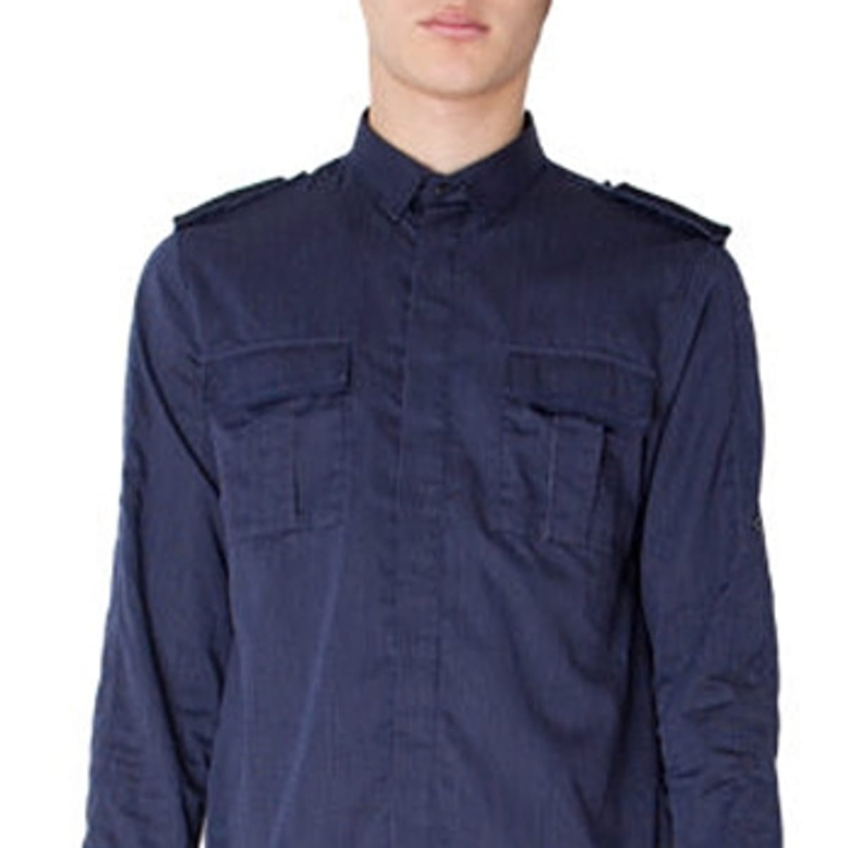 Shirts with epaulets on shoulders sale