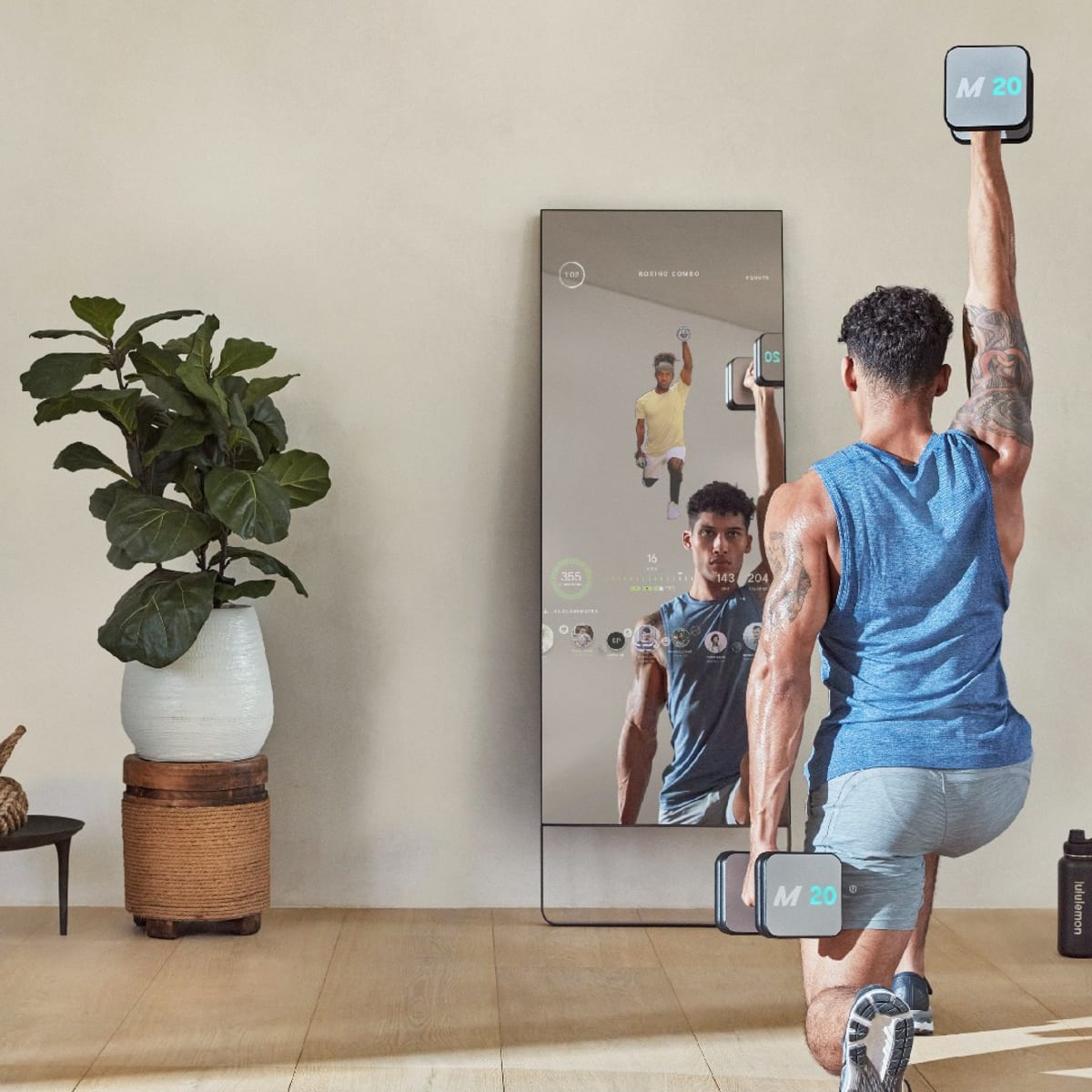 Mirror fitness with weights shop