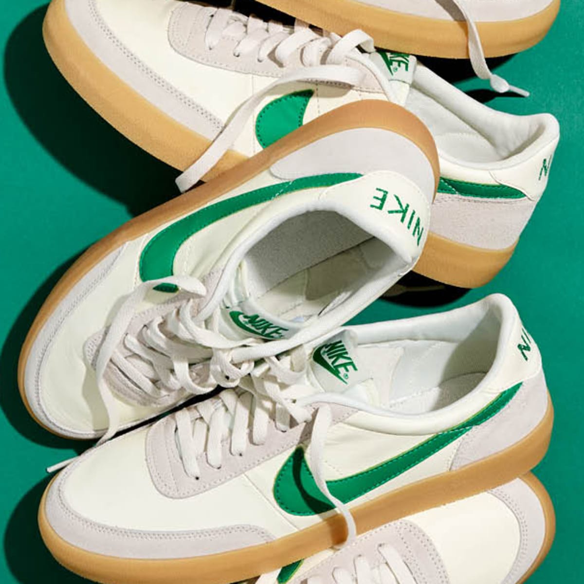 Green swoosh nike killshot 2 discount