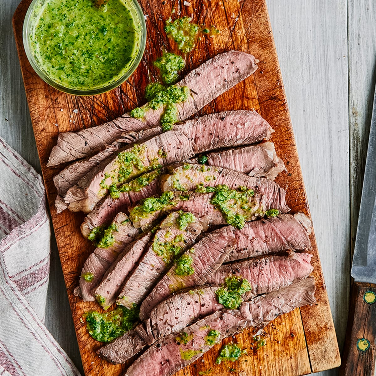 Grilled Steak with Herb Sauce