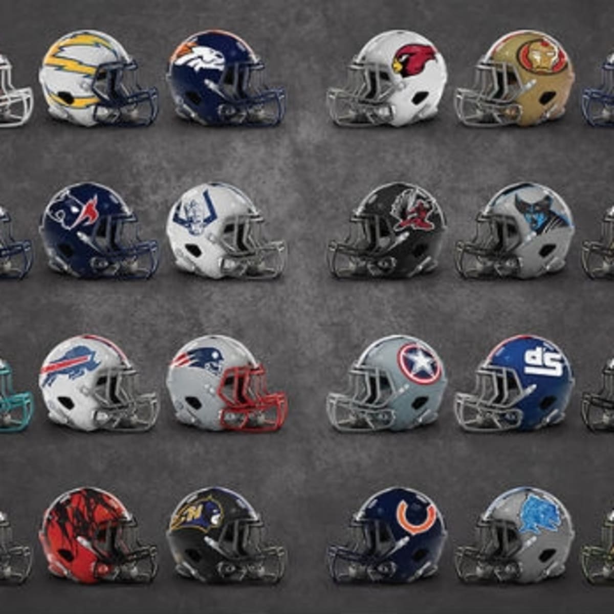 Marvel football shop helmets